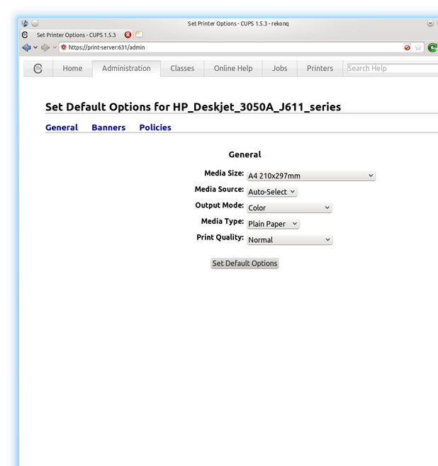 Impostazione stampante predefinita - CUPS