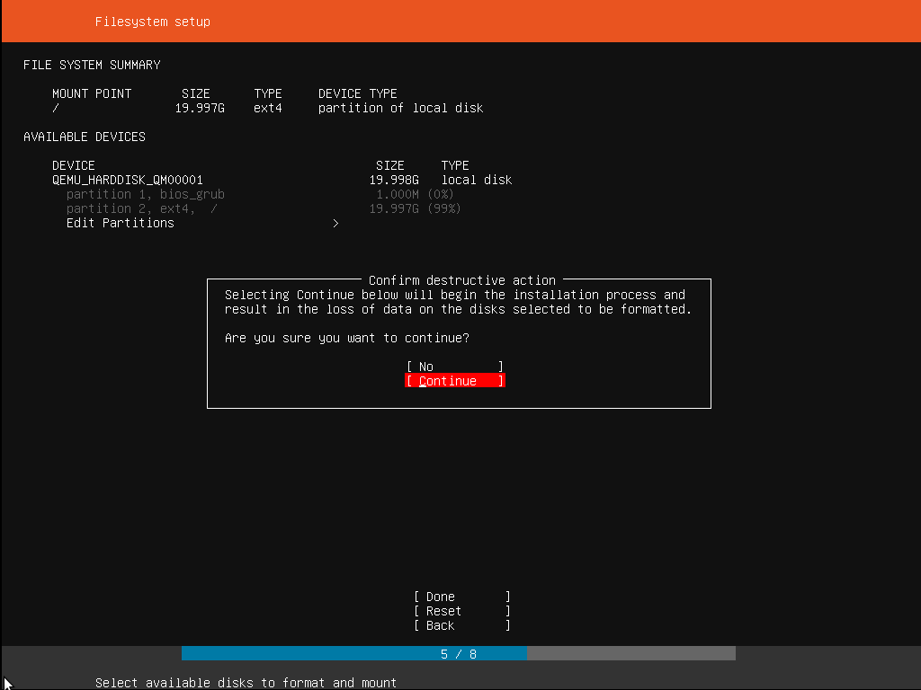 Ubuntu conferma modifiche