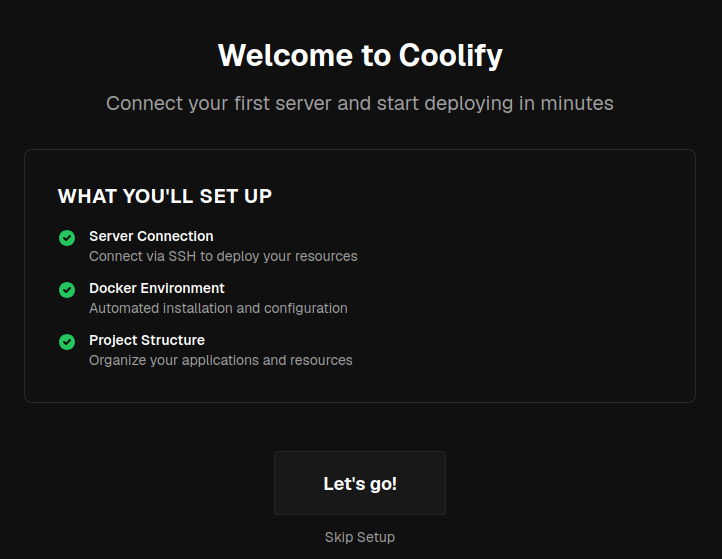 Coolify - Benvenuto